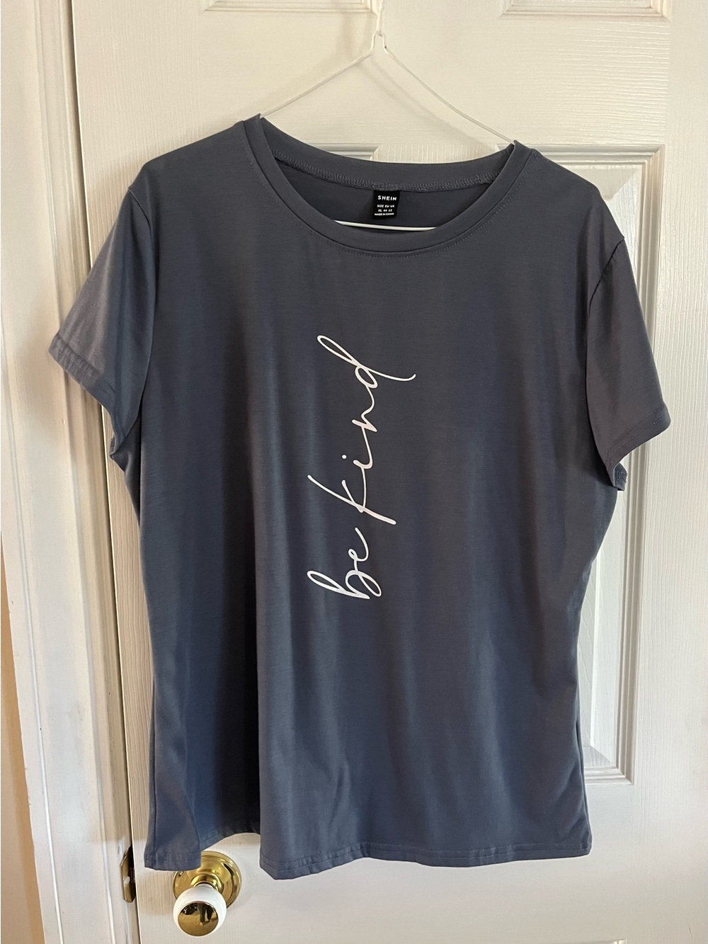 SHEIN Slate Blue 'Be Kind' Short Sleeve Tee